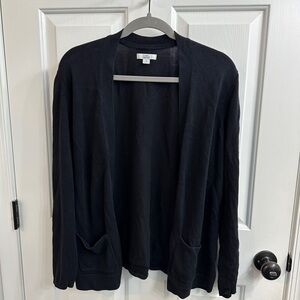 croft & barrow Black Lightweight Open-Front Cardigan